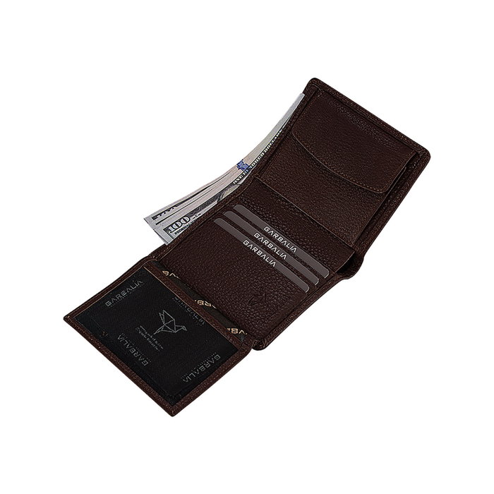 Zoozie Bags Cartera Dallas para Hombre, Piel Auténtica, Color Marrón, 10.5 x 9.5 x 2 cm